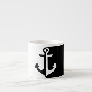 Tasse Expresso Ancre noir et blanc marine {choisissez votre coule