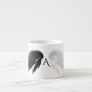 Tasse Expresso ANGEL WINGS Monogramme 'Seulement demi-mal' drôle