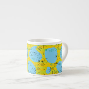 Tasse Expresso Animaux jouant l'arrière - plan de motif de bébé