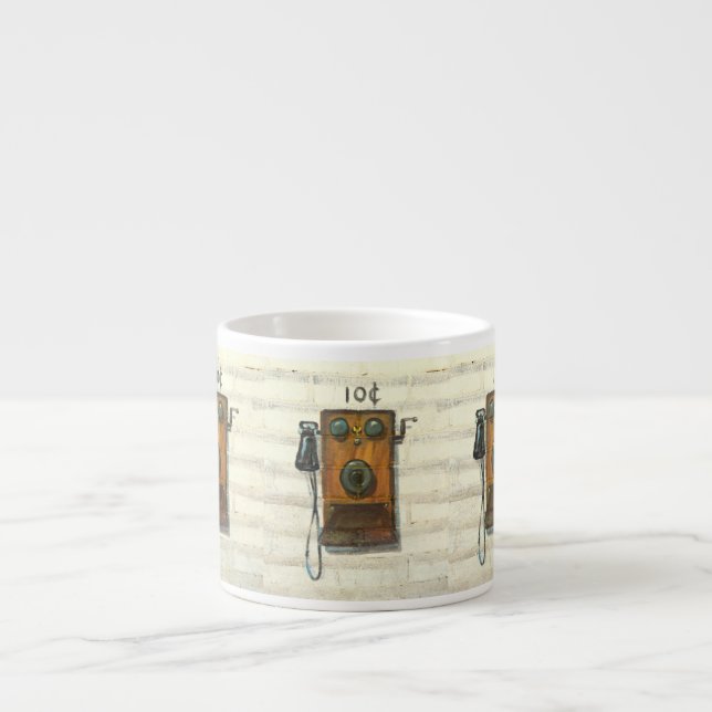 Tasse Expresso antiquité téléphone mur expresso mulette (Devant)