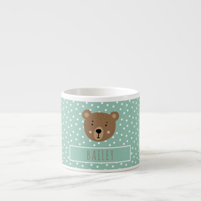 Tasse Expresso Aqua mignon enfants ours (Devant)