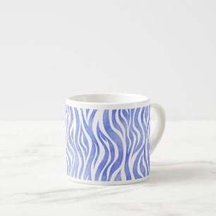Tasse Expresso Aquarelle bleu Denim Zebra Imprimer