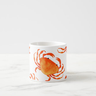 Tasse Expresso Aquarelle de crabe : Motif Arrière - plan blanc