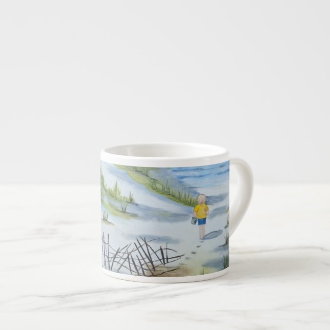 Tasse Expresso Aquarelle de plage (Devant droit)