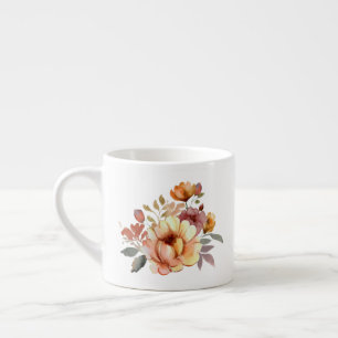 Tasse Expresso Aquarelle Fleurs de chute Clipart-77628