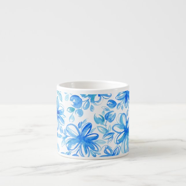 Tasse Expresso Aquarelle Floral Chintz Motif mignon (Devant)