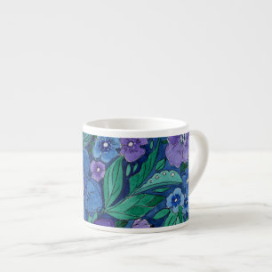 Tasse Expresso Aquarelle, jardin de fleurs