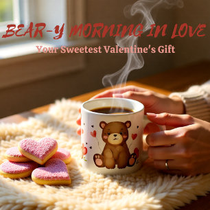 Tasse Expresso Aquarelle Ours Saint Valentin