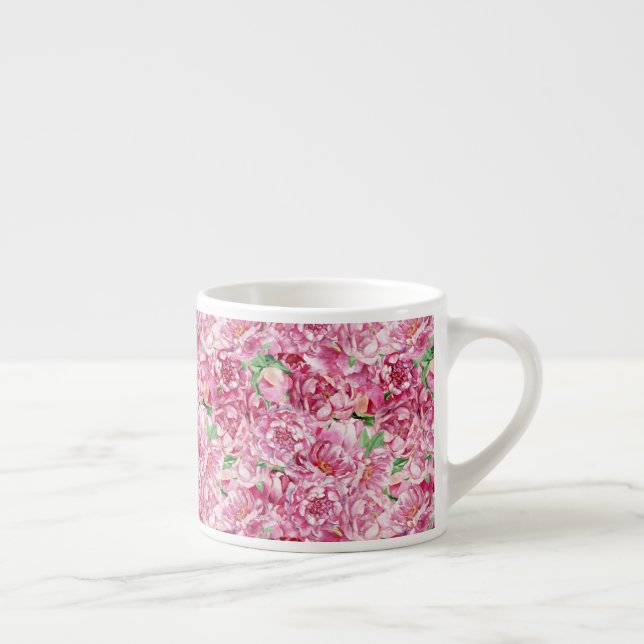 Tasse Expresso Aquarelle Pink Peonies (Droite)