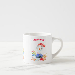 Tasse Expresso Aquarelle rouge Petit coq