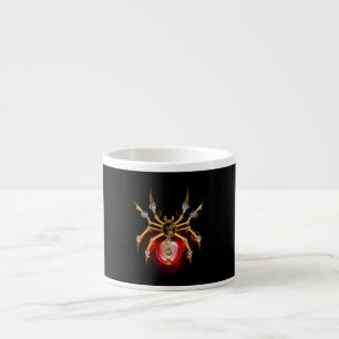 Tasse Expresso Araignée en vapeur noire