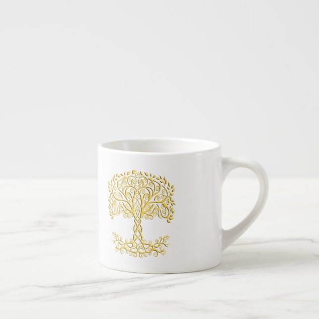 Tasse Expresso Arbre Celtique Jaune (Droite)