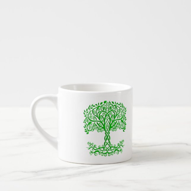 Tasse Expresso Arbre Celtique Vert De Vie (Gauche)