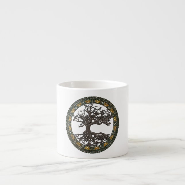 Tasse Expresso Arbre de vie celtique [Yggdrasil] (Devant)