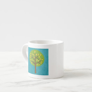 Tasse Expresso Arbre vert avec Feuilles jaunes par Chariklia Zarr