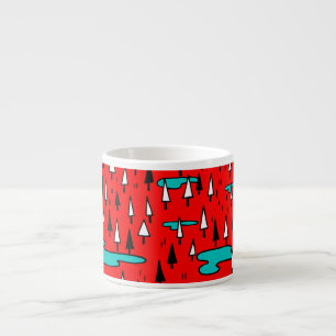 Tasse Expresso Arbres à main levée : motif de Noël scandinave.