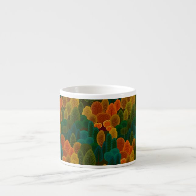 Tasse Expresso Arbres modernes colorés d'automne (Devant)