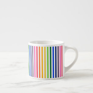 Tasse Expresso Arc-en-ciel et rayures blanches