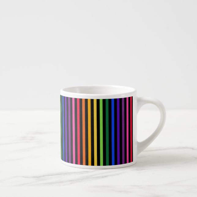 Tasse Expresso Arc-en-ciel et rayures noires (Droite)
