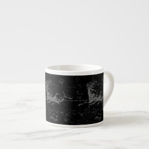 Tasse Expresso Aries Constellation Hevelius Vintage sur Noir