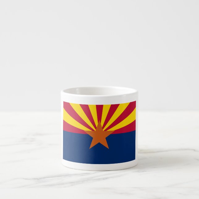 Tasse Expresso Arizona Drapeau : Réglage de Star Sun, État du cui (Devant)