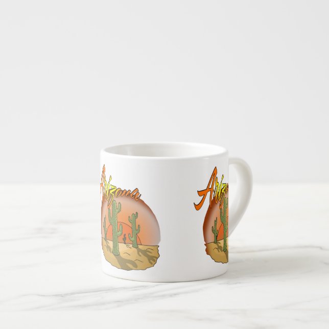 Tasse Expresso Arizona Sunset Cactus (Devant droit)