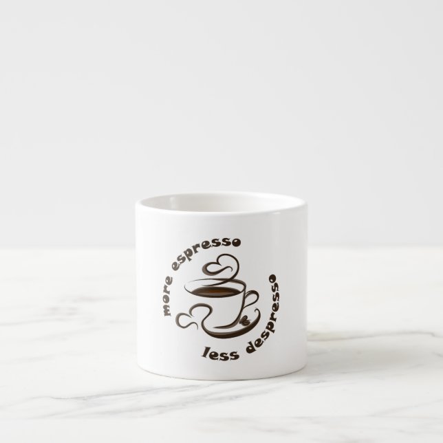 Tasse Expresso Arôme de positivité : plus d'expresso, moins de dé (Devant)