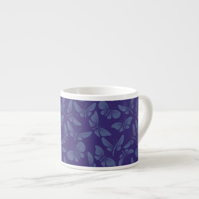Tasse Expresso arrière - plan de papillons de mite de nuit (Devant droit)