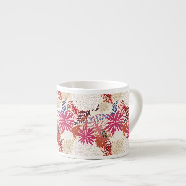 Tasse Expresso Arrière - plan floral 3 (Devant droit)