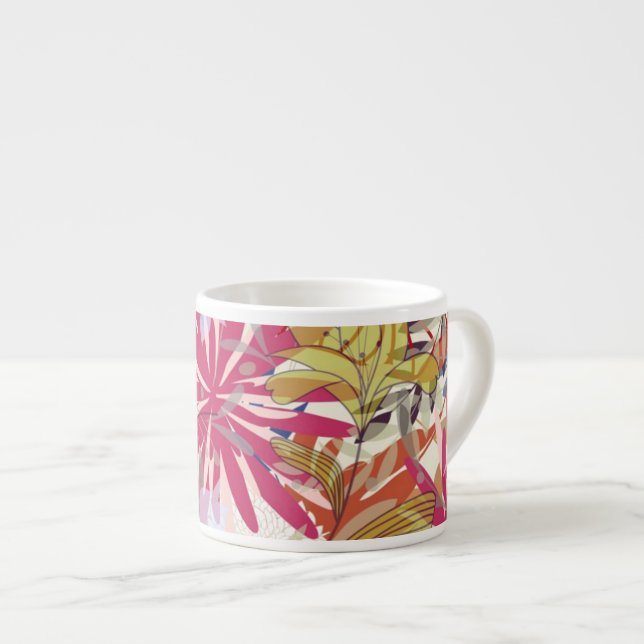 Tasse Expresso Arrière - plan floral 6 (Devant droit)
