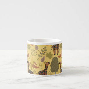 Tasse Expresso Arrière - plan jaune motif sans soudure