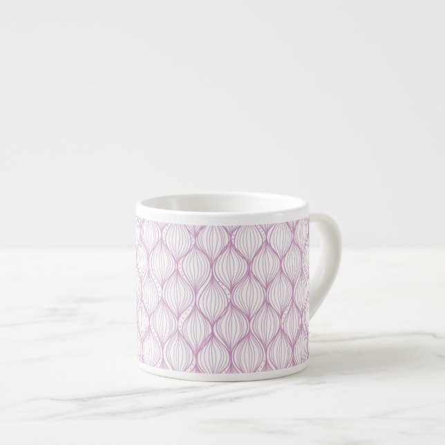 Tasse Expresso Arrière - plan pourpre de motif de rayures d'ogee (Devant droit)