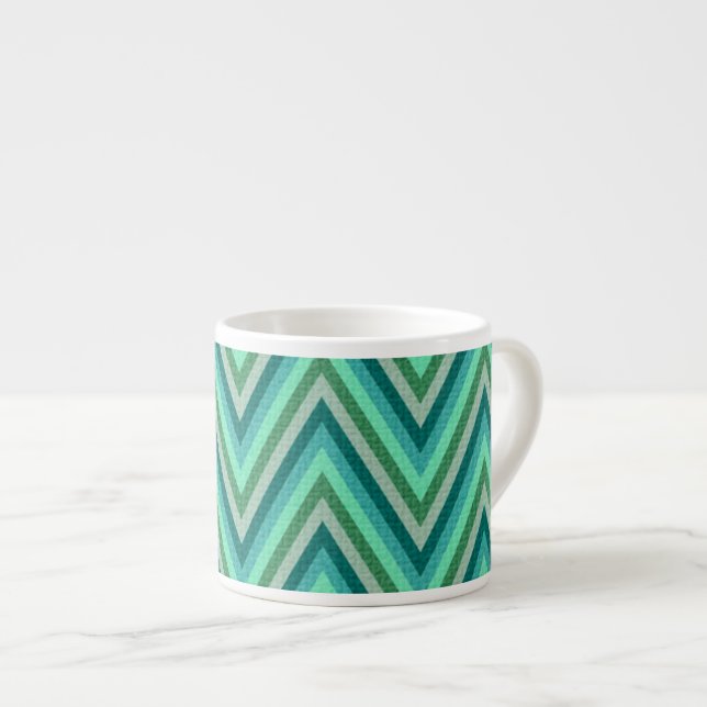Tasse Expresso Arrière - plan rayé de zigzag (Devant droit)
