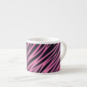 Tasse Expresso Arrière - plan rose de rayure de zèbre