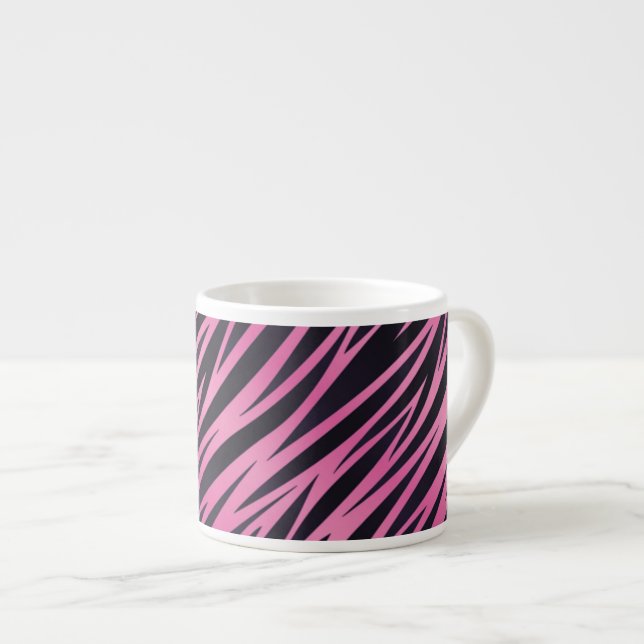 Tasse Expresso Arrière - plan rose de rayure de zèbre (Devant droit)