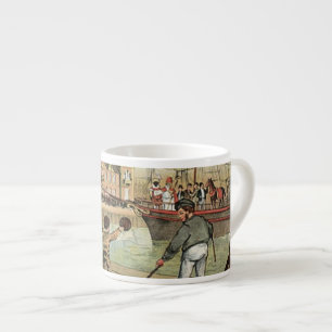 Tasse Expresso Arrivée de Sinterklaas Dutch St. Nick Vintage
