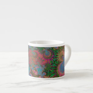 Tasse Expresso Art abstrait fractal de récif corallien