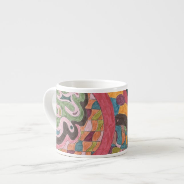 Tasse Expresso Art Abstrait "Pink Mood" (Devant gauche)