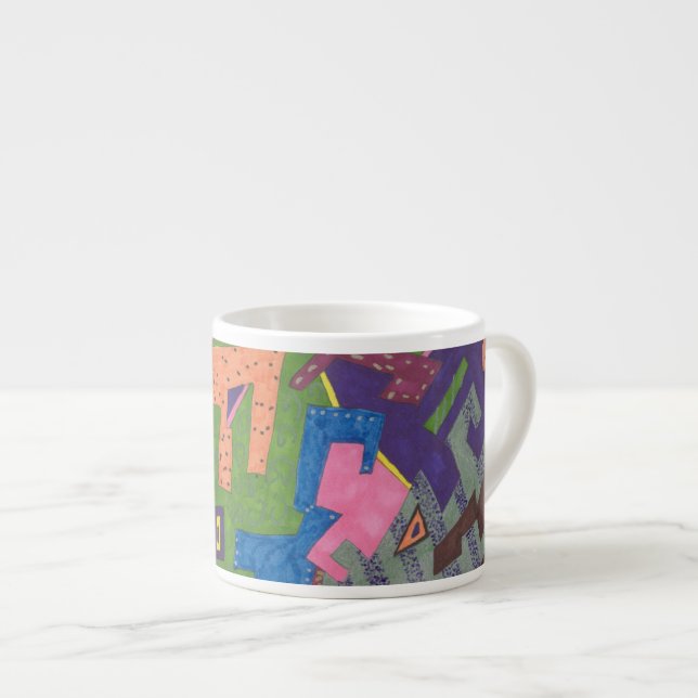 Tasse Expresso Art Abstrait "WildLife" (Devant droit)