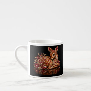 Tasse Expresso Art de cerf rouge or luxueux