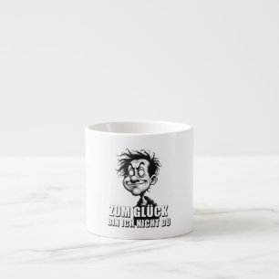 Tasse Expresso Art de dessin animé avec citation « Heureusement… 