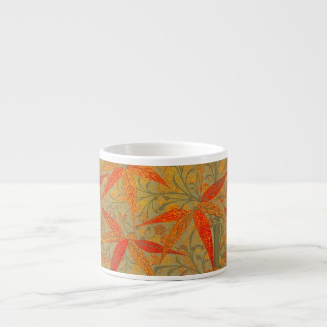 Tasse Expresso Art en bambou terrestre Vintage Imprimer orange (Devant)
