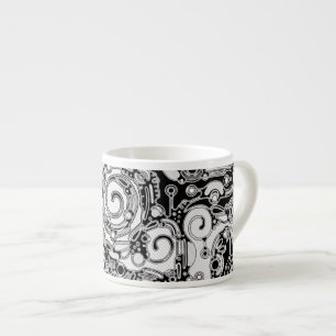 Tasse Expresso Art Géométrique Noir Et Blanc 3