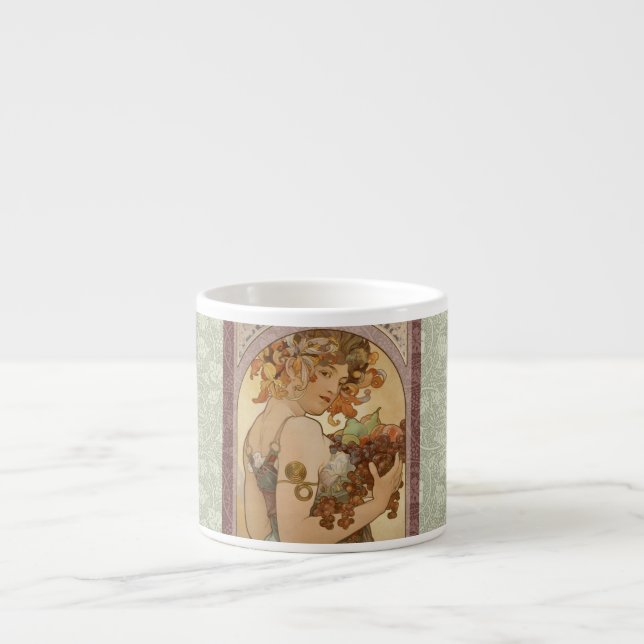 Tasse Expresso Art Nouveau Femme Mucha Belle (Devant)