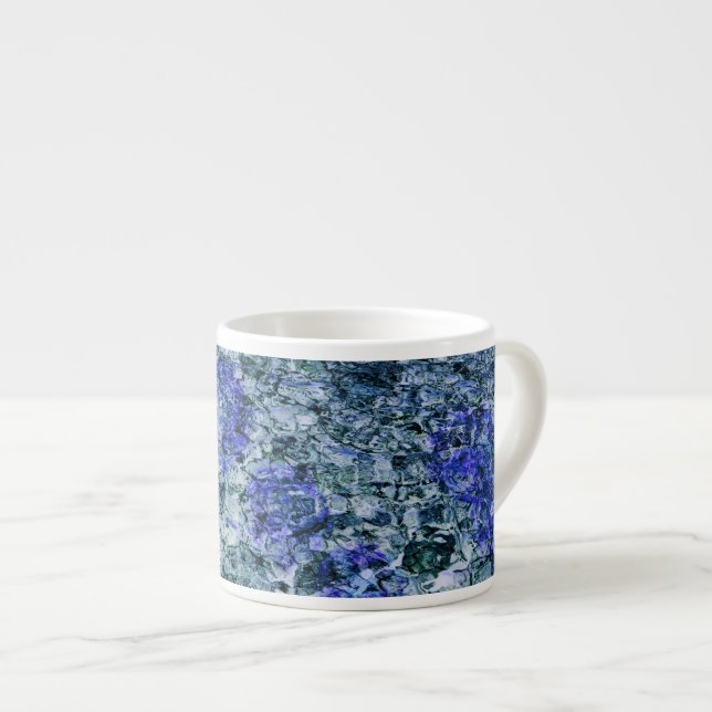 Tasse Expresso Art numérique d'aquarelle bleue arrière - plan abs (Devant droit)