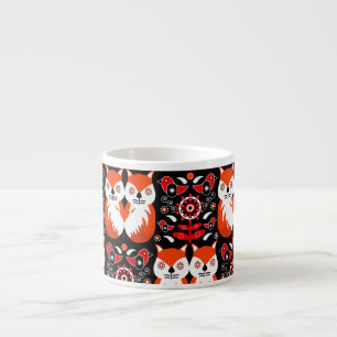 Tasse Expresso Art populaire de renard scandinave