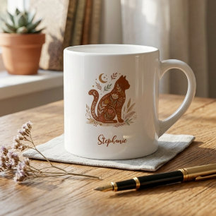 Tasse Expresso Art populaire félin – Cadeau pour amateur de chats