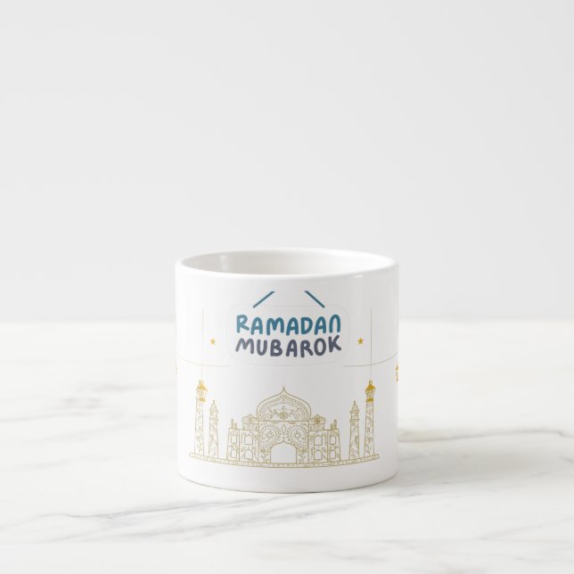 Tasse Expresso Art typographique Ramadan Kareem Croissant islamiq (Devant)