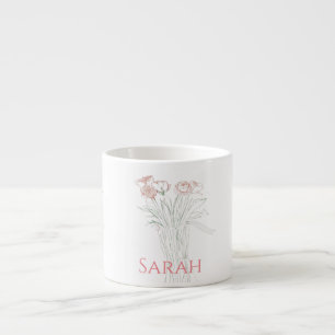 Tasse Expresso Assez Minimaliste Moderne Contour De Fleur Pour Fe