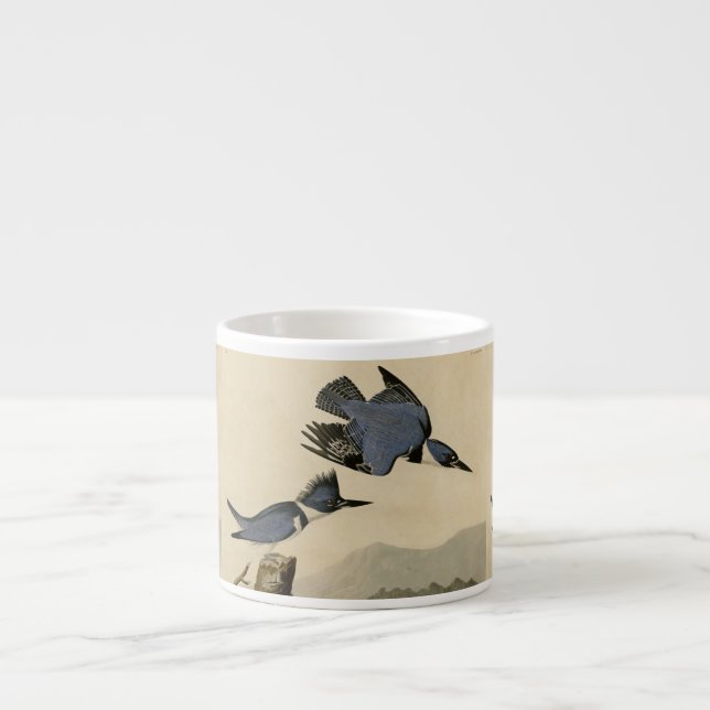 Tasse Expresso Audubon Belted Kingfisher Wildlife Bird (Devant)